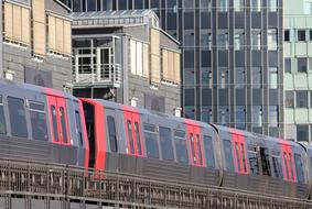 subway near modern buildings