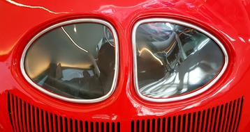 red volkswagen close up