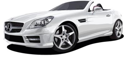 luxury white mercedes as 3d model