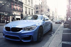 luxury BMW on a city street