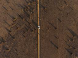 wonderful Namib road among the fields