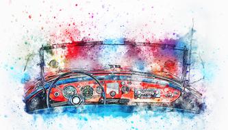 old car oldtimer art drawing