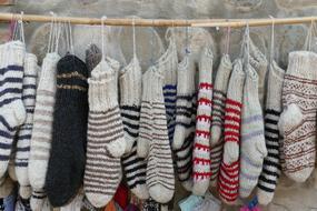 mittens for sale in the historic center of georgia