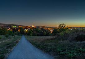 Village road at Night Evening