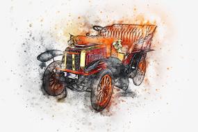 digital image of a vintage car