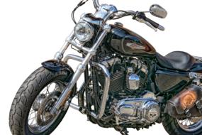 black Harley Devidson motorcycle