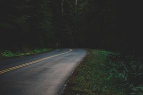 dark road in the evening