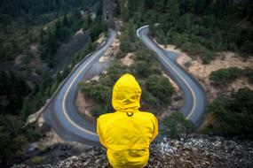 Person Curve road