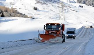 snow removal equipment on the alpine pass in Switzerland