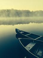Boats on Foggy Lake
