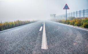 foggy empty road