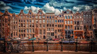 cloudy sky over historic architecture
