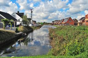 Colorful buildings near the water in Netherlands