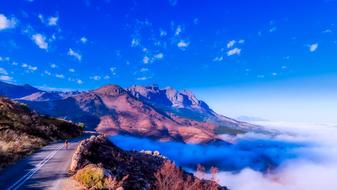 mountain road above clouds, gorgeous Panorama, south africa