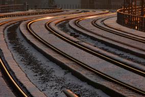 Beautiful rails for trains, in sunlight