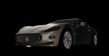 dark photo of luxurious maserati