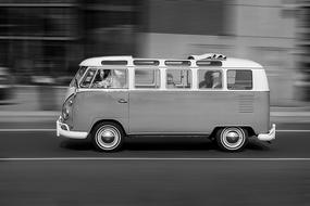 VW bus on the road