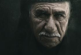 Elderly Man, low key portrait