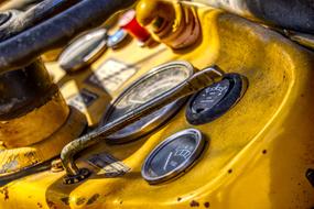 yellow tractor dashboard