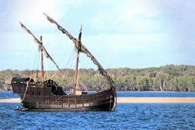 old Galleon Ship on river
