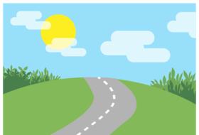 painted highway on a green hill