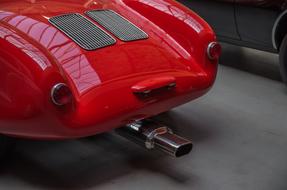 exhaust pipe of red sport car