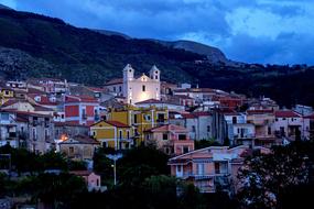 village at Evening Twilight