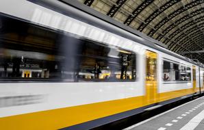 Empty Train passing the subway Station