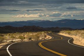 Winding Highway through scenic Desert Landscape, usa, california