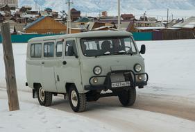 uaz, Vehicle 4X4 on snowy road, russia, Irkutsk