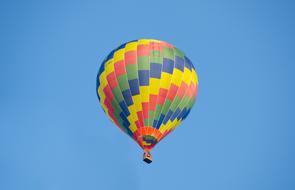 Hot Air Balloon Colorful in Blue Sky