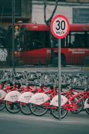 bicycle parking and traffic sign