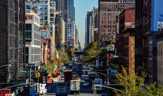 urban road traffic in Manhattan