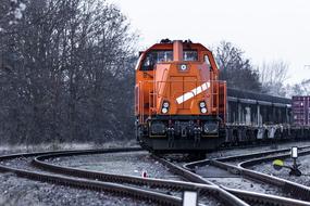 cargo train on railway line