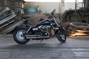 harley davidson motorcycle parked on the road