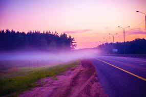 foggy highway in Russia