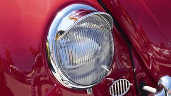 headlight red of a Vw Auto Vehicle close-up