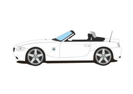 white convertible car on a white background