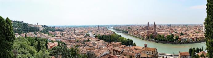 beautiful optical panorama of Verona, Italy