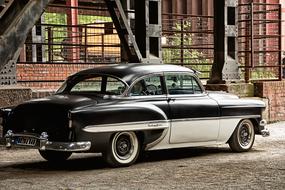 classic black and white car