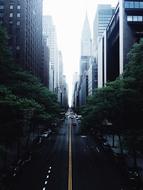 road in downtown early at morning