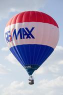 Hot Air Balloon in the cloudy sky