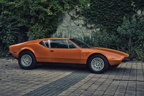 red vintage sports car