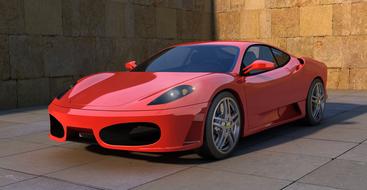 red ferrari f430 sports car