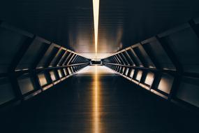 empty tunnel on dark night