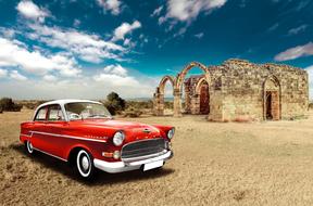 Car Vintage red ruin