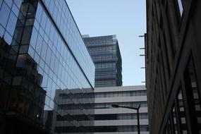 mirrored reflections on facades in Brussels