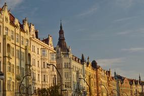 historical buildings on Waterfront, czech, Prague