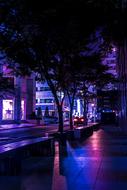 Purple light in Alley at Night