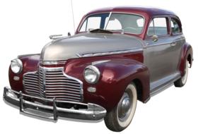 vintage chevrolet limousine on a white background